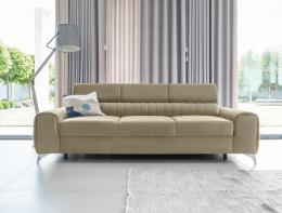 Sofá cama con reposacabezas reclinables  261cm - LAURENCE Marrón claro