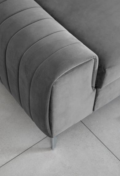 Photo Sofa bed with reclining headrests - Gray - 261cm - LAURENCE