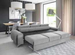 Sofá cama con reposacabezas reclinables - gris - 261cm  - LAURENCE
