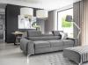 Photo Sofa bed with reclining headrests - Gray - 261cm - LAURENCE