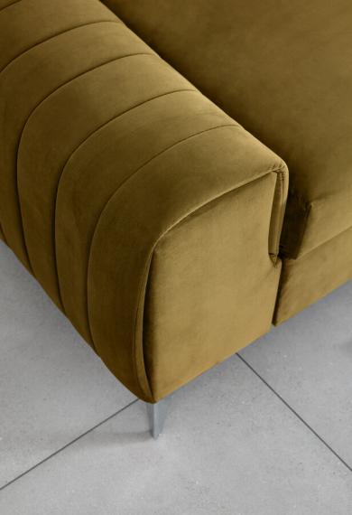 Photo Sofa bed with reclining headrests - Mustard - 261 cm - LAURENCE