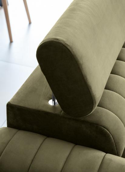 Photo Sofa bed with reclining headrests - Olive - 261cm - LAURENCE
