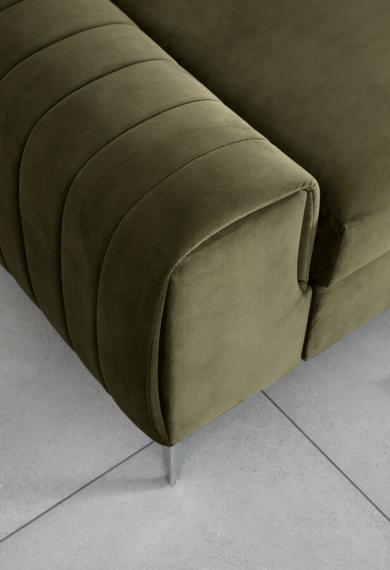 Photo Sofa bed with reclining headrests - Olive - 261cm - LAURENCE