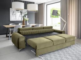 Sofá cama con reposacabezas reclinables - oliva - 261cm - LAURENCE
