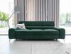 Photo Sofa bed with reclining headrests - Green - 261cm - LAURENCE