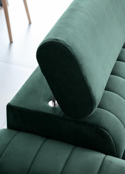Photo Sofa bed with reclining headrests - Green - 261cm - LAURENCE