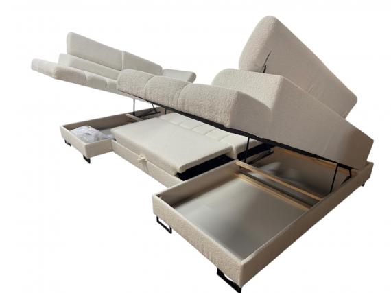 Photo SOFA BED - TWO STORAGE COMPARTMENTS - WHITE - 340X200 - DUBAI U NEW 2025