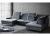 SOFÁ GRANDE CON CAMA Y ARCÓN FORMA DE U CON PATAS ALTAS 364 CM X 230 CM BRUNO GRIS OSCURO