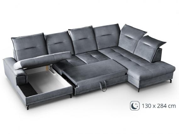 Foto SOFÁ GRANDE CON CAMA Y ARCÓN FORMA DE U CON PATAS ALTAS 364 CM X 230 CM BRUNO OLIVA