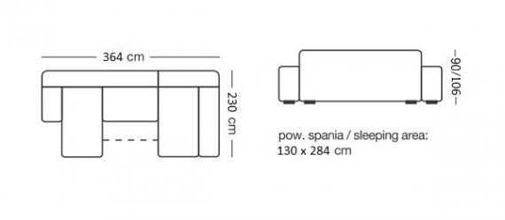 Foto SOFÁ GRANDE CON CAMA Y ARCÓN FORMA DE U CON PATAS ALTAS 364 CM X 230 CM BRUNO OLIVA