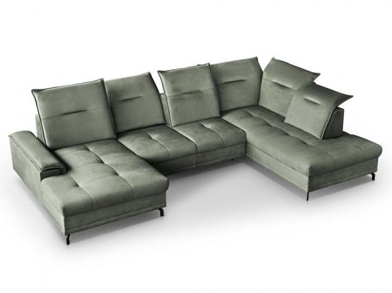 Foto SOFÁ GRANDE CON CAMA Y ARCÓN FORMA DE U CON PATAS ALTAS 364 CM X 230 CM BRUNO OLIVA