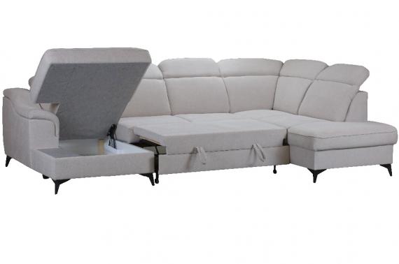 Foto SOFÁ CAMA CON ARCÓN FORMA DE U 320 CM X 206 CM SALSA GRIS CLARO