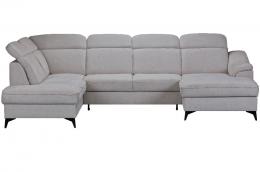 SOFÁ CAMA CON ARCÓN FORMA DE U 320 CM X 206 CM SALSA GRIS CLARO