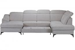 SOFÁ CAMA CON ARCÓN FORMA DE U 320 CM X 206 SALSA GRIS CLARO