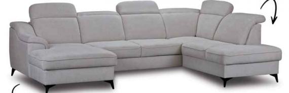 Foto SOFÁ CAMA CON ARCÓN FORMA DE U 320 CM X 206 CM SALSA GRIS CLARO