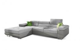 SOFÁ CAMA CON ARCÓN 289 CM X 203 CM ARMANDO GRIS CLARO TELA/GRIS POLIPIEL