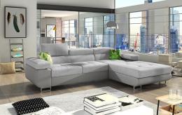 SOFÁ CAMA CON ARCÓN 289 CM X 203 CM ARMANDO GRIS CLARO TELA/GRIS POLIPIEL