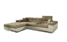 SOFÁ CAMA CON ARCÓN 289 CM X 203 CM ARMANDO BEIGE TELA/BEIGE POLIPIEL