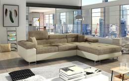 SOFÁ CAMA CON ARCÓN 289 CM X 203 CM ARMANDO BEIGE TELA/BEIGE POLIPIEL