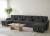 U-Shaped Sofa Bed in Corduroy Fabric 400x135 cm with 2 Integrated Storage Compartments, Cup Holders, and USB Type-C