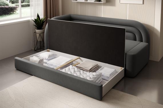 Foto SOFÁ CAMA 223 CM FABILLO GRIS OSCURO
