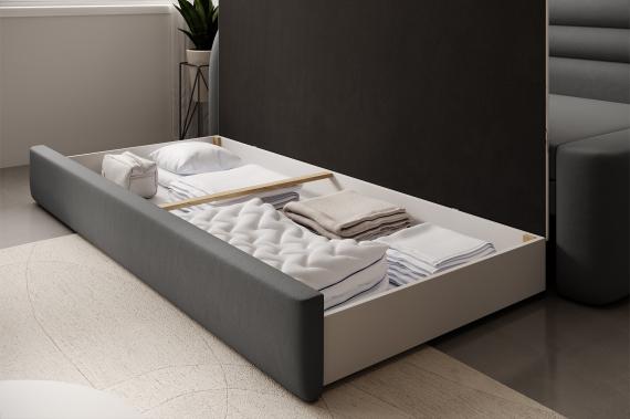 Foto SOFÁ CAMA 223 CM FABILLO GRIS OSCURO