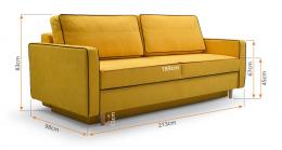 SOFÁ CAMA 213 CM FASTA AMARILLO