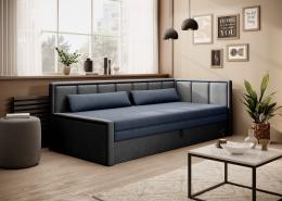 Sofá Cama - Fulgeo, Azul/Gris oscuro, 214 cm