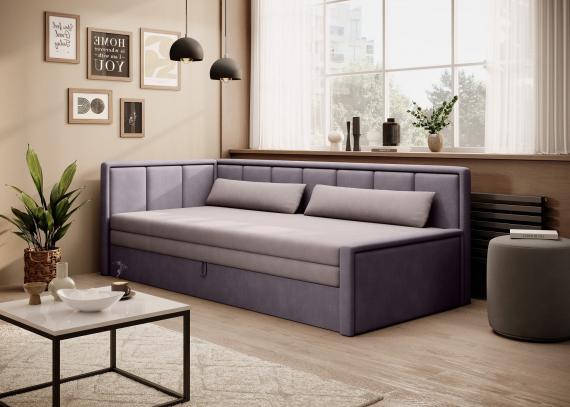 Foto Sofá Cama - Fulgeo, Rosa/Violeta, 214 cm