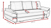 Foto Sofá cama grande convertible de calidad - BENITA, Gris, 250 cm