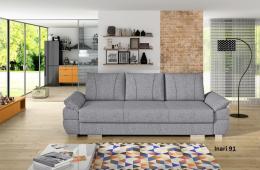 Sofá cama grande convertible de calidad - BENITA, Gris, 250 cm