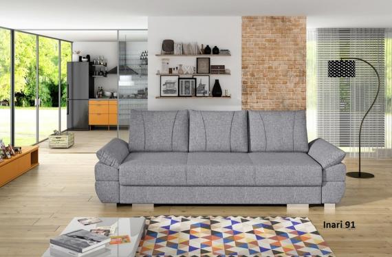 Foto Sofá cama grande convertible de calidad - BENITA, Gris, 250 cm