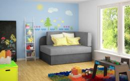 Children's sofa bed - Pink, Grey