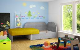 Children's sofa bed - Pink, Grey