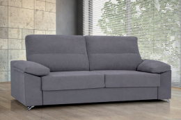 Sofá cama «italiano» (apertura italiana) - colchon 16 cm - gris oscuro – MILAN