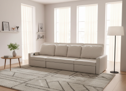 Sofá cama lineal 4 plazas USB type-C portavasos 284cm - COSTA R