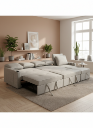 Sofá cama lineal 5 plazas USB type-C portavasos 320cm - COSTA R