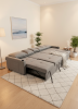 Photo 6-seater modern sofa bed+USB+type-C+cup holders-400cm - COSTA R XXL