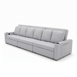 Sofá cama lineal 6 plazas USB TYPE-C portavasos 363 cm - COSTA R