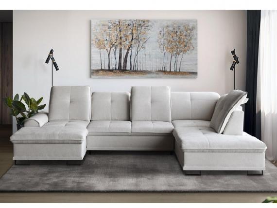 Foto SOFÁ CAMA MODERNO EN FORMA DE U CON DOS ARCONES 346 CM X 230 CM BOSS BEIGE
