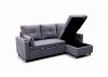 Photo 3-SEATER REVERSIBLE CHAISE LONGUE SOFA BED WITH STORAGE IN DARK GREY FABRIC – COSTA LUX