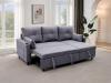 Photo 3-SEATER REVERSIBLE CHAISE LONGUE SOFA BED WITH STORAGE IN DARK GREY FABRIC – COSTA LUX