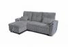 Foto SOFÁ CAMA CHAISE LONGUE REVERSIBLE 3 PLAZAS CON ARCÓN TELA DE PANA GRIS OSCURO – COSTA LUX