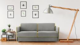 Sofá cama «italiano» (apertura italiana)  3 plazas - Loki, 166 cm, Gris