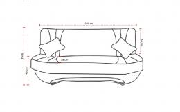 SOFÁ CAMA PLEGABLE COMPACTO 194 CM EWA MARRÓN