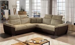 Corner sofa bed with storage - Federico, Beige/Brown, 268x268