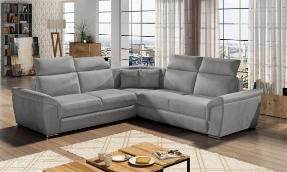 Photo Corner sofa bed with storage - Federico, Gray, 268x268