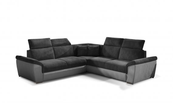 Photo Corner sofa bed with storage - Federico, Dark Gray/Light Gray, 268x268