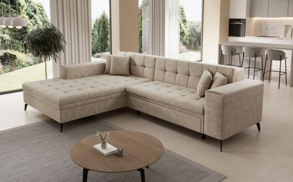 Photo Sofa bed - Beige - 292cmX196cm - SOLANGE