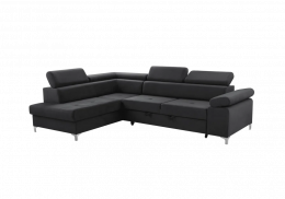 Sofá cama rinconera con arcón - Madryt, Gris oscuro, 280x205